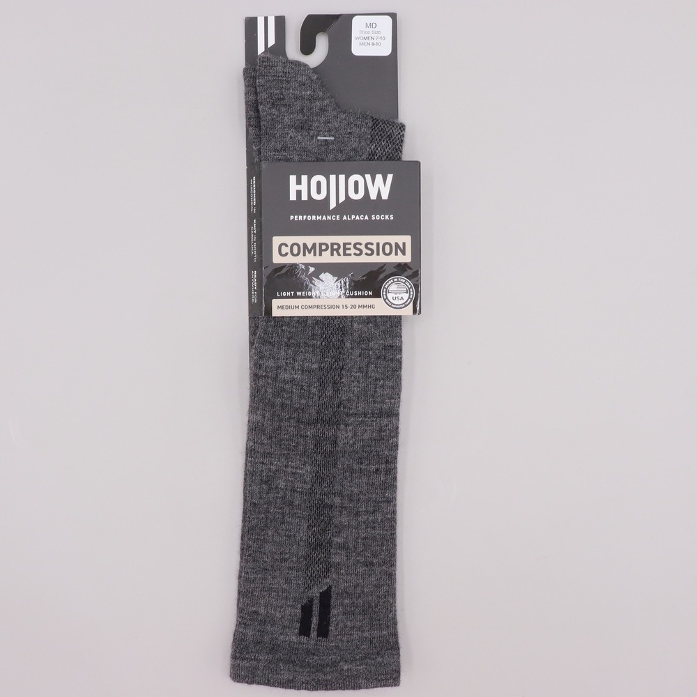 Hollow Performance Alpaca Compression Socks Grey Medium 15-20 mmHg Mens 8-10 NEW